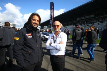 Stephane Ratel and Ben Franassovici (right) met with Tony Quinn and AGT category manager Ken Collier at the Nurburgring last weekend