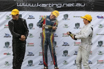 Jack Doohan (middle) celebrating his Round 2 victory