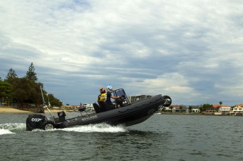 Walton and Harris out on the water