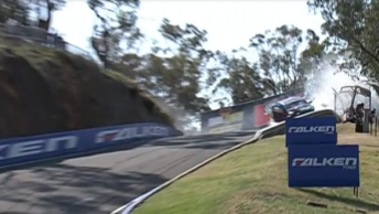 Marshals run for cover as Mostert's Ford rides the wall