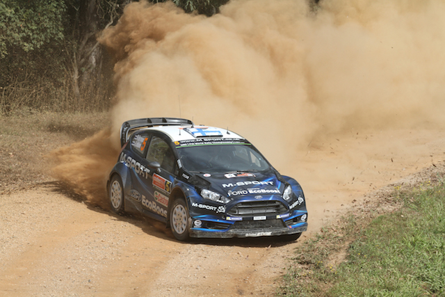 Mikko Hirvonen at Rally Australia last year