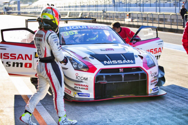Caruso ready to climb aboard the GT-R