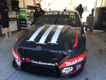 The Super Black Ford gains a touch of red this weekend thanks to minor sponsorship from tool brand Makita