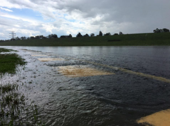 Flooding at Turn 1 following the downpour. pic: Sydney Motorsport Park via facebook