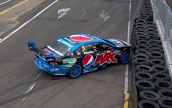 Winterbottom slid into eh tyre wall at Turn 1