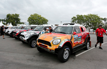 The #360 of Guo Meiling in scrutineering before the Prologue stage