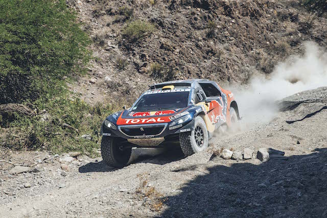 Stephane Peterhansel has taken the lead in the car category