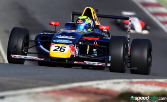Luis Leeds sporting the Red Bull colours at the Brands Hatch test