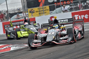 Sebastien Bourdais' entry escaped damage in the transporter fire
