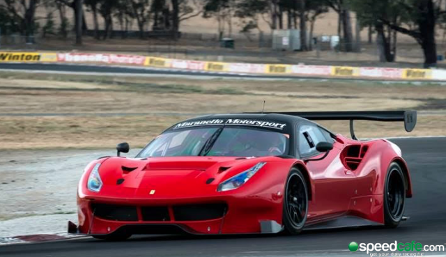 The Maranello Motorsport Ferrari 488 GT3 clocked up its first laps at Winton. Pic: Steve Nally