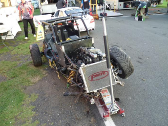 The wreckage of Chris Stevenson's car