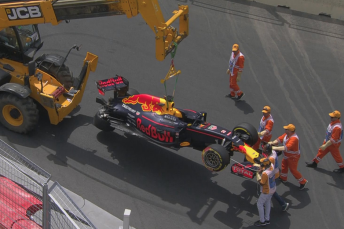 Daniel Ricciardo's damaged Red Bull RB12