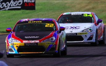 Luke King took the victory in Race 2 Pic : Toyota Racing Australia Twitter