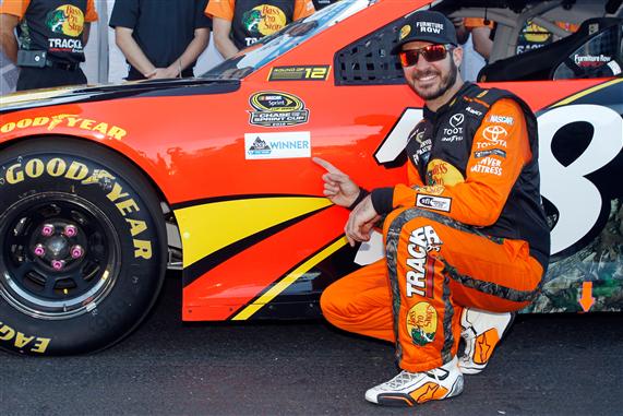 Truex Jr. celebrates pole at Talladega